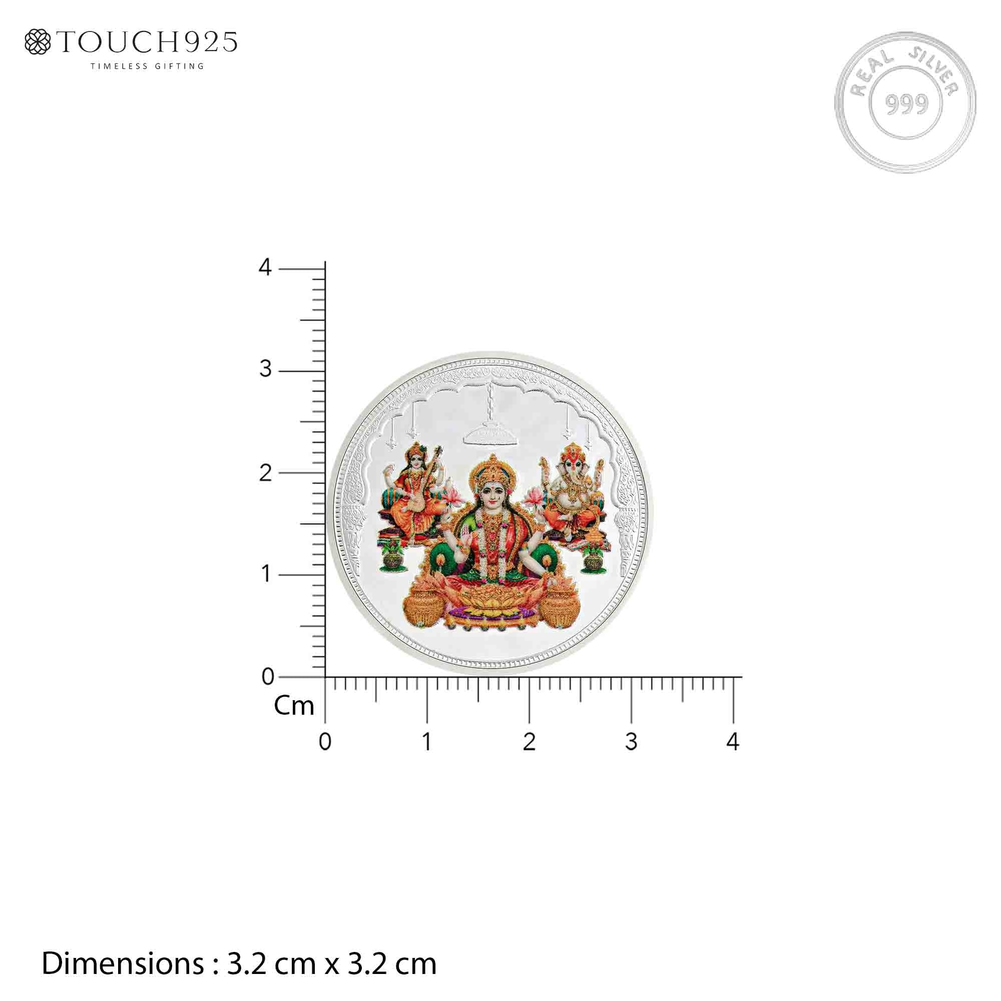 10g Lakshmi Ganesh Saraswati Pure 999 Silver Coin