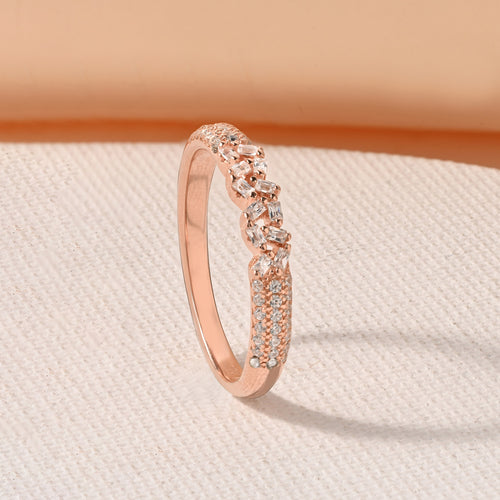 Baguette Scatter Silver Ring