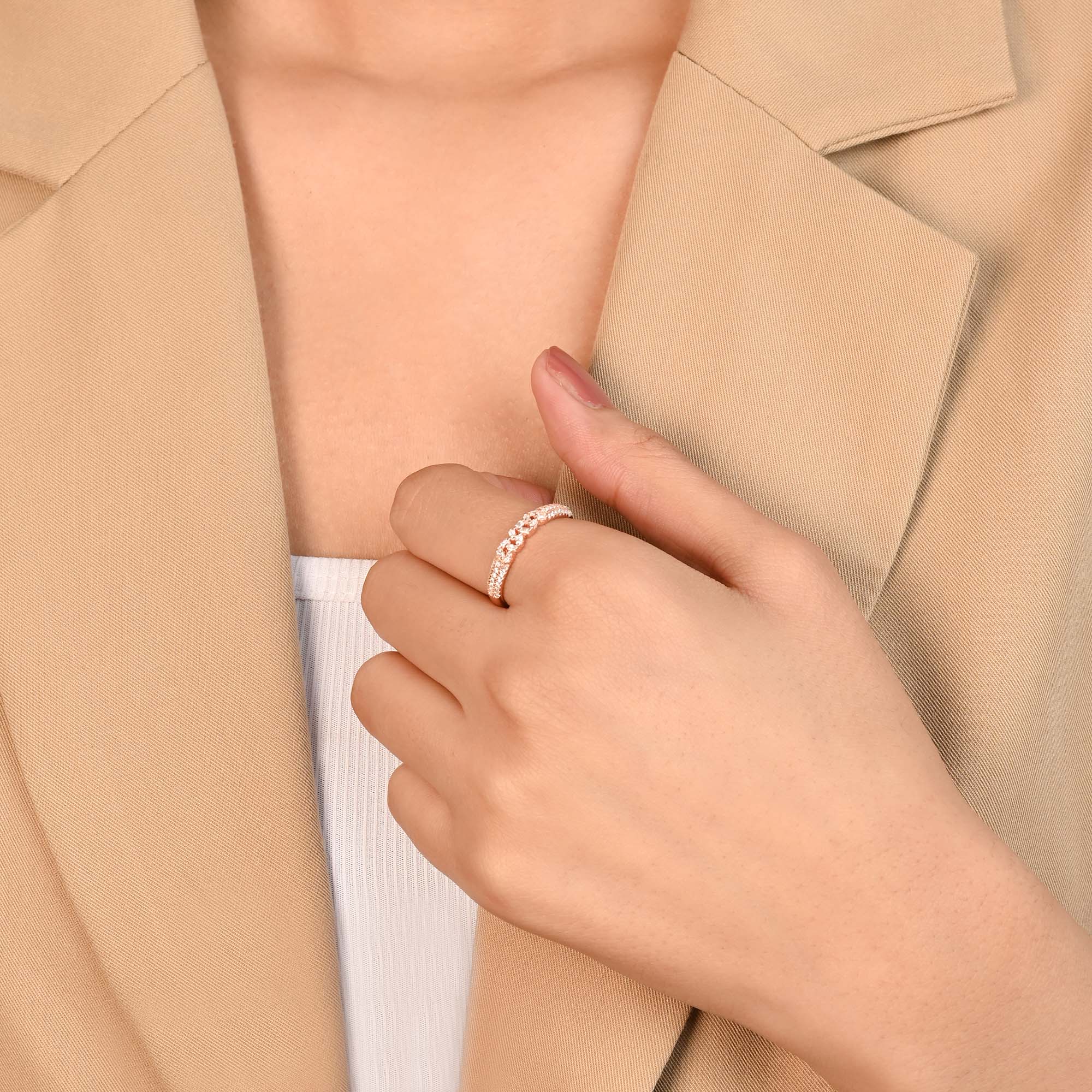 Baguette Scatter Silver Ring