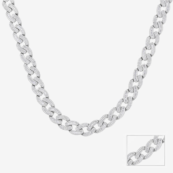 Zircon Radiance: An Oval-Link Chain