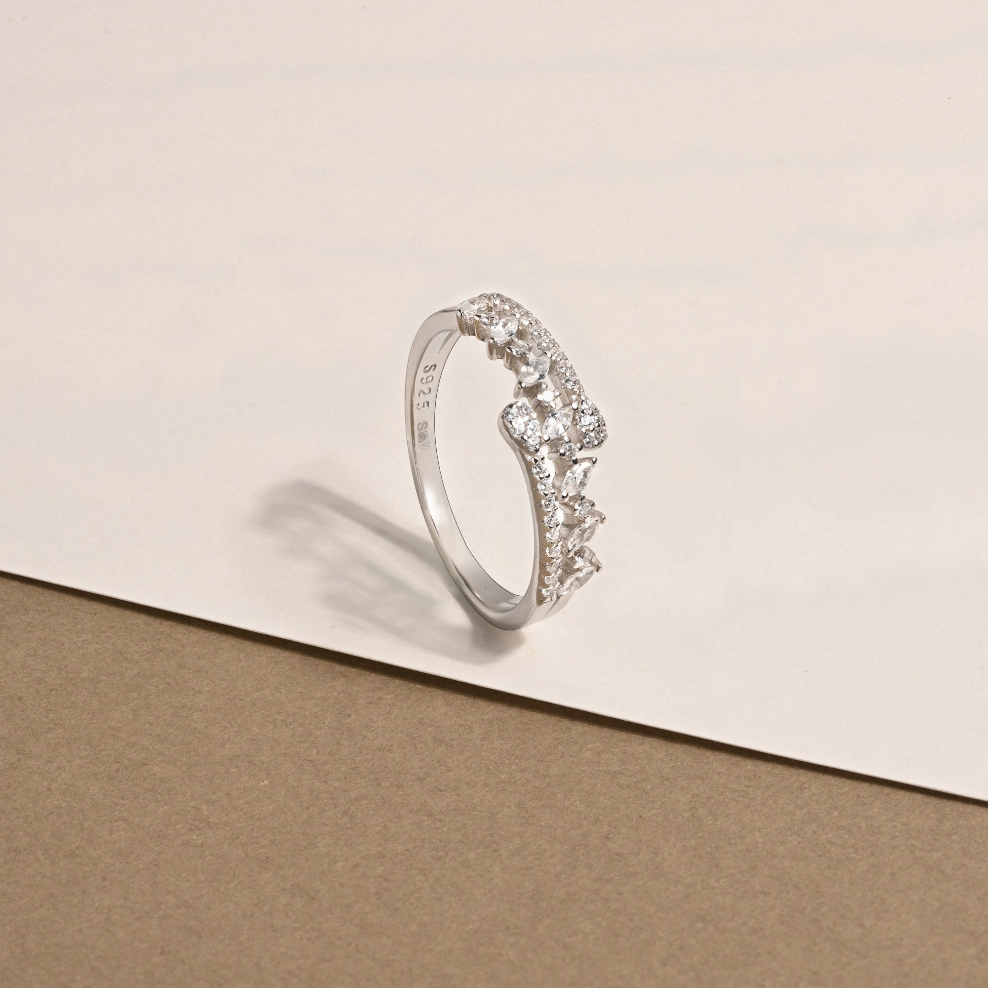Marquise Crown Silver Ring