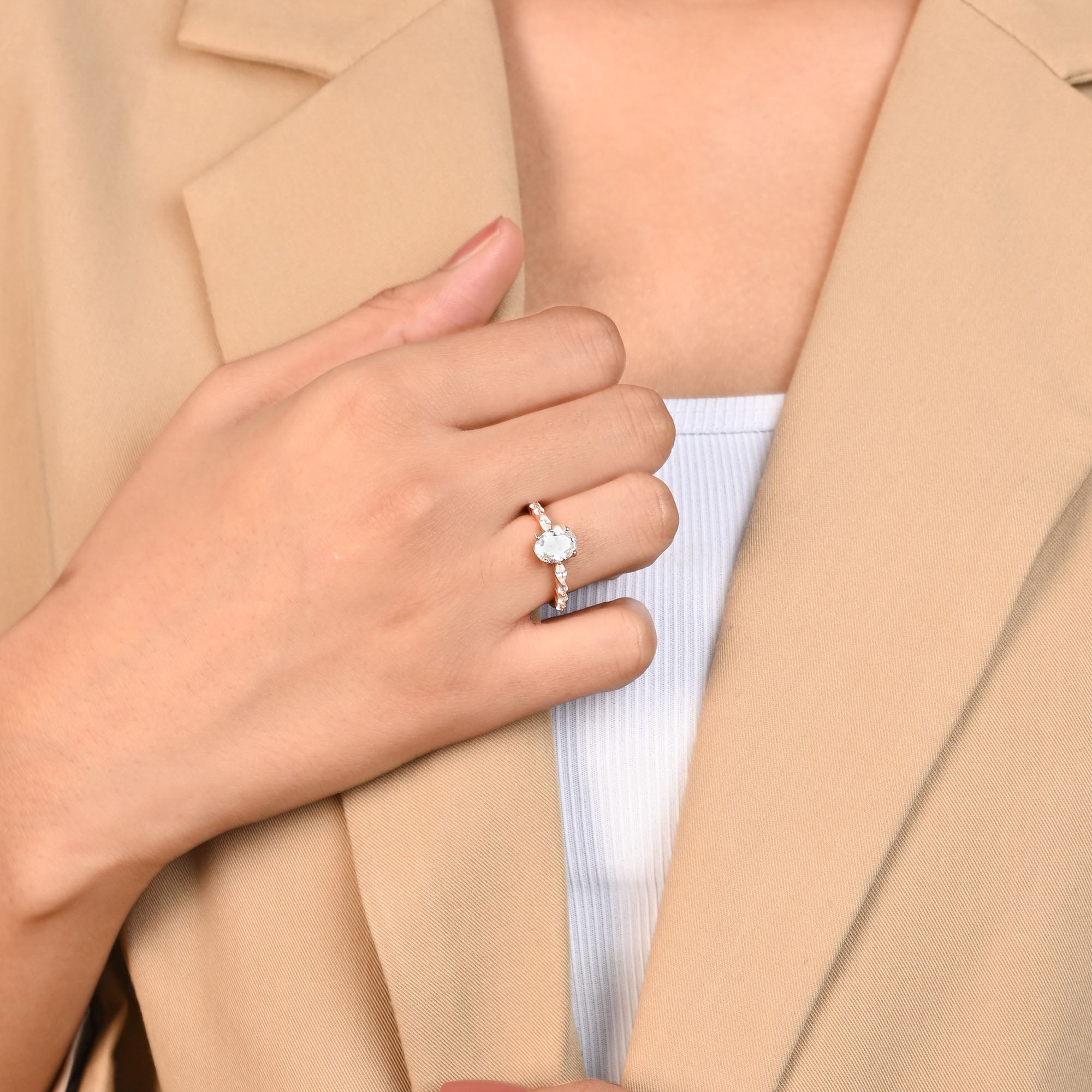 Oval Marquise CZ Ring