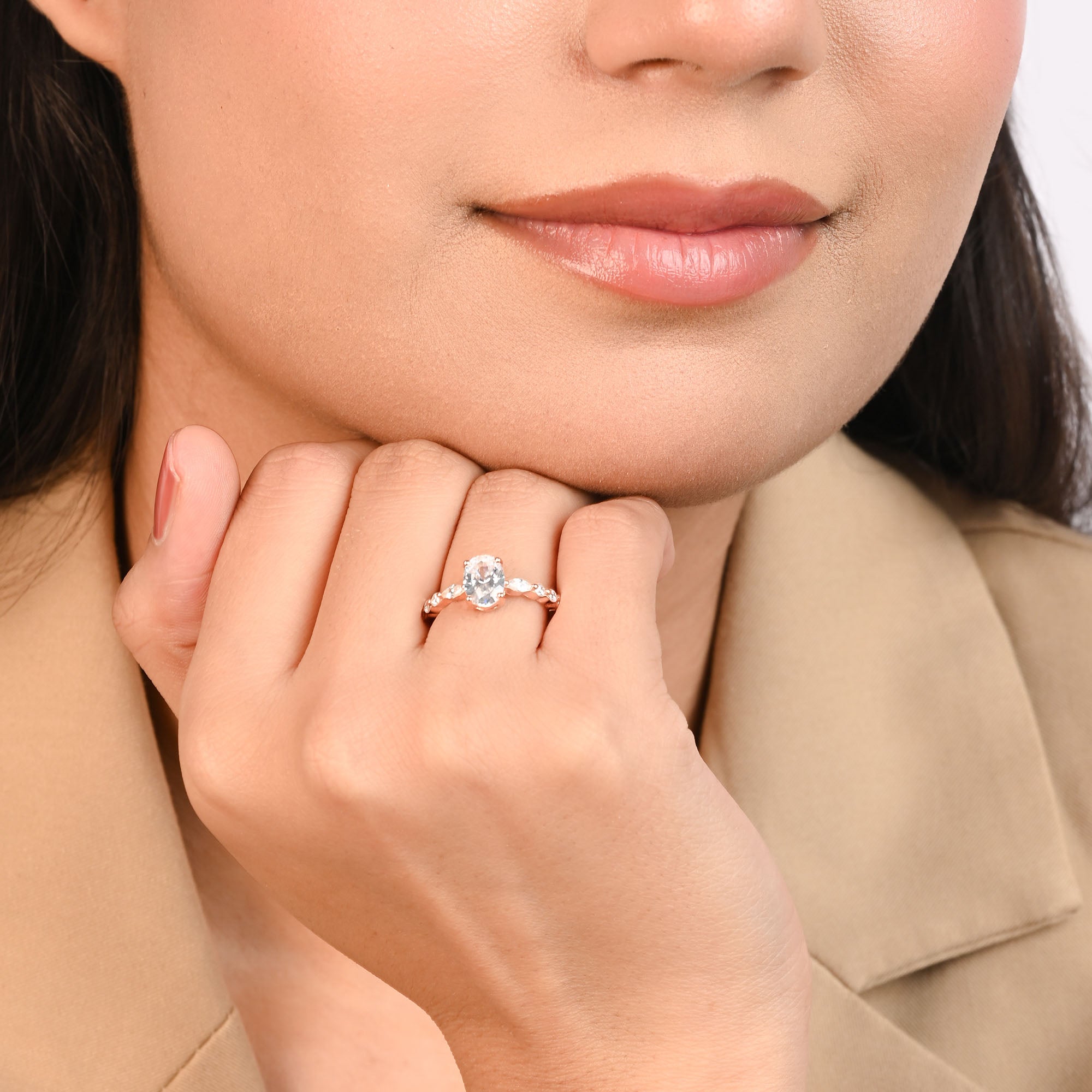 Oval Marquise CZ Ring