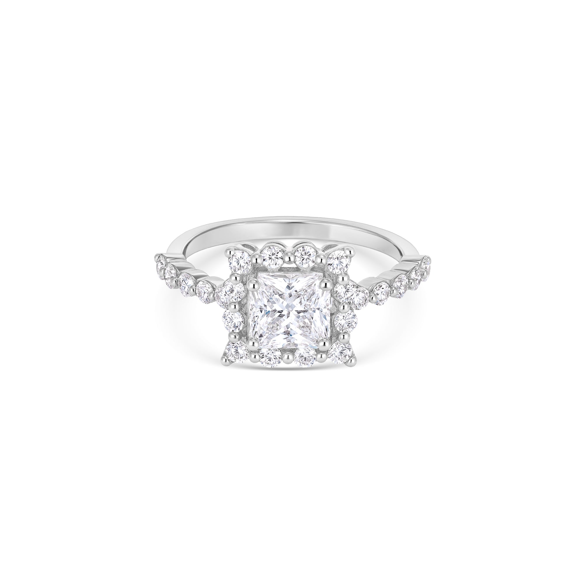 Princess Cut Halo Ring