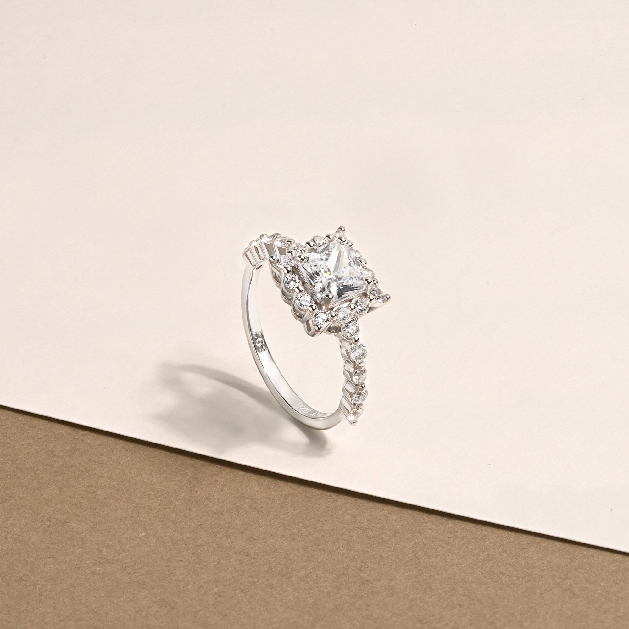 Princess Cut Halo Ring