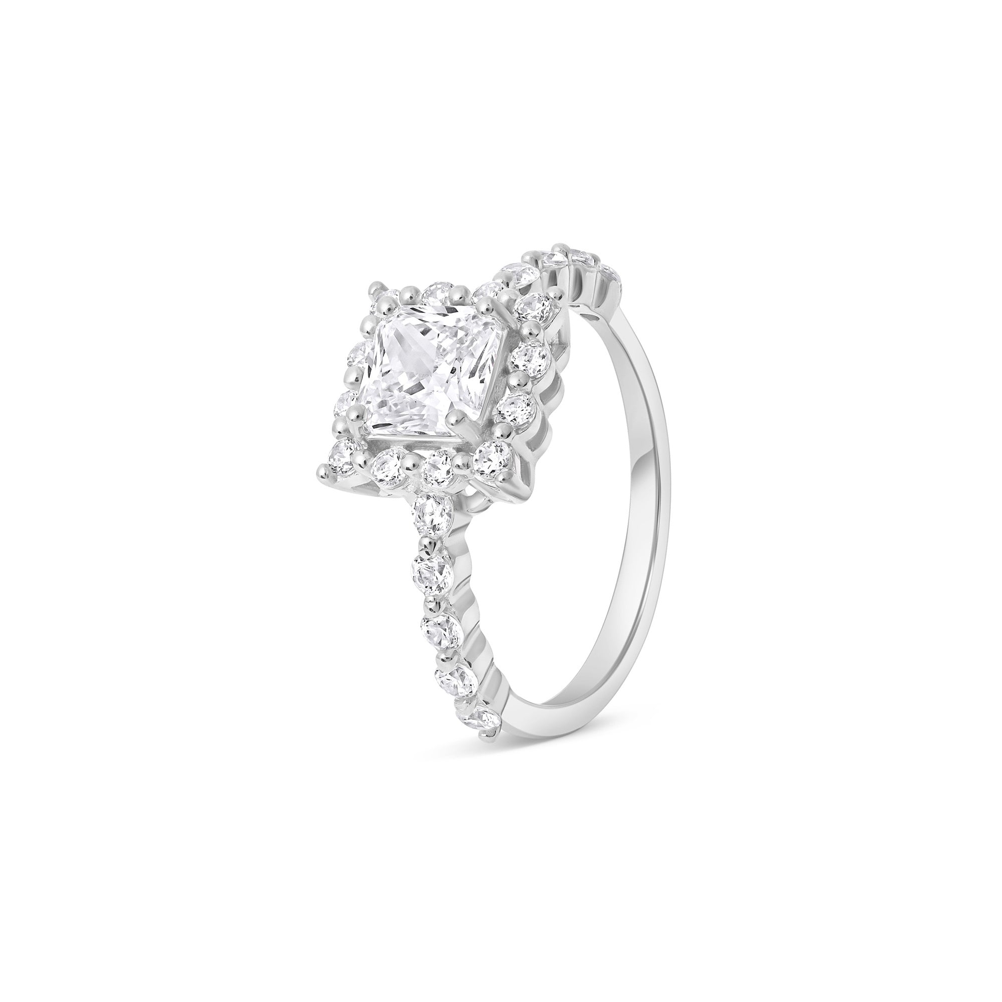Princess Cut Halo Ring