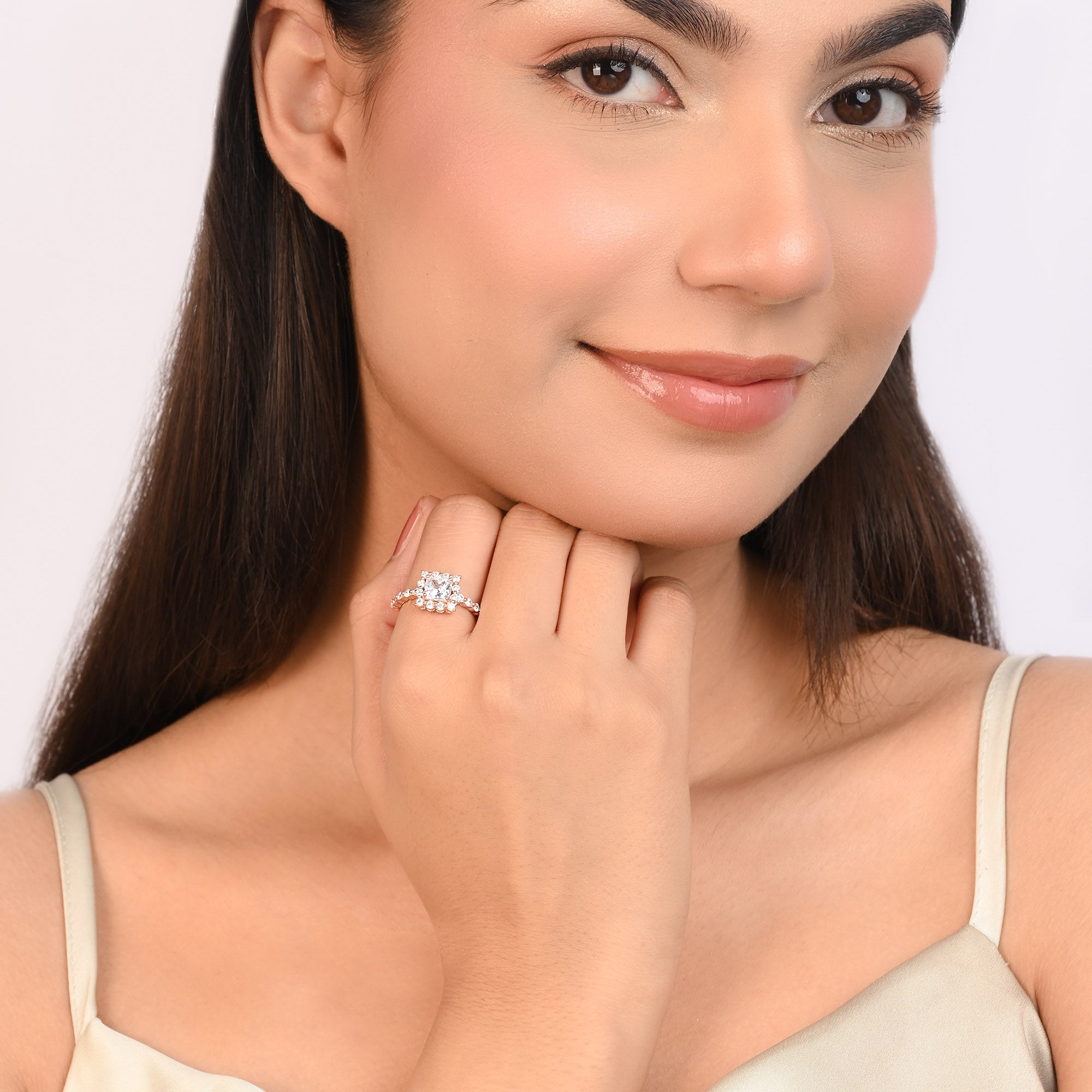 Princess Cut Halo Ring