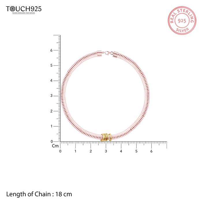 Twisted Rose Gold Charm Bracelet - Touch925