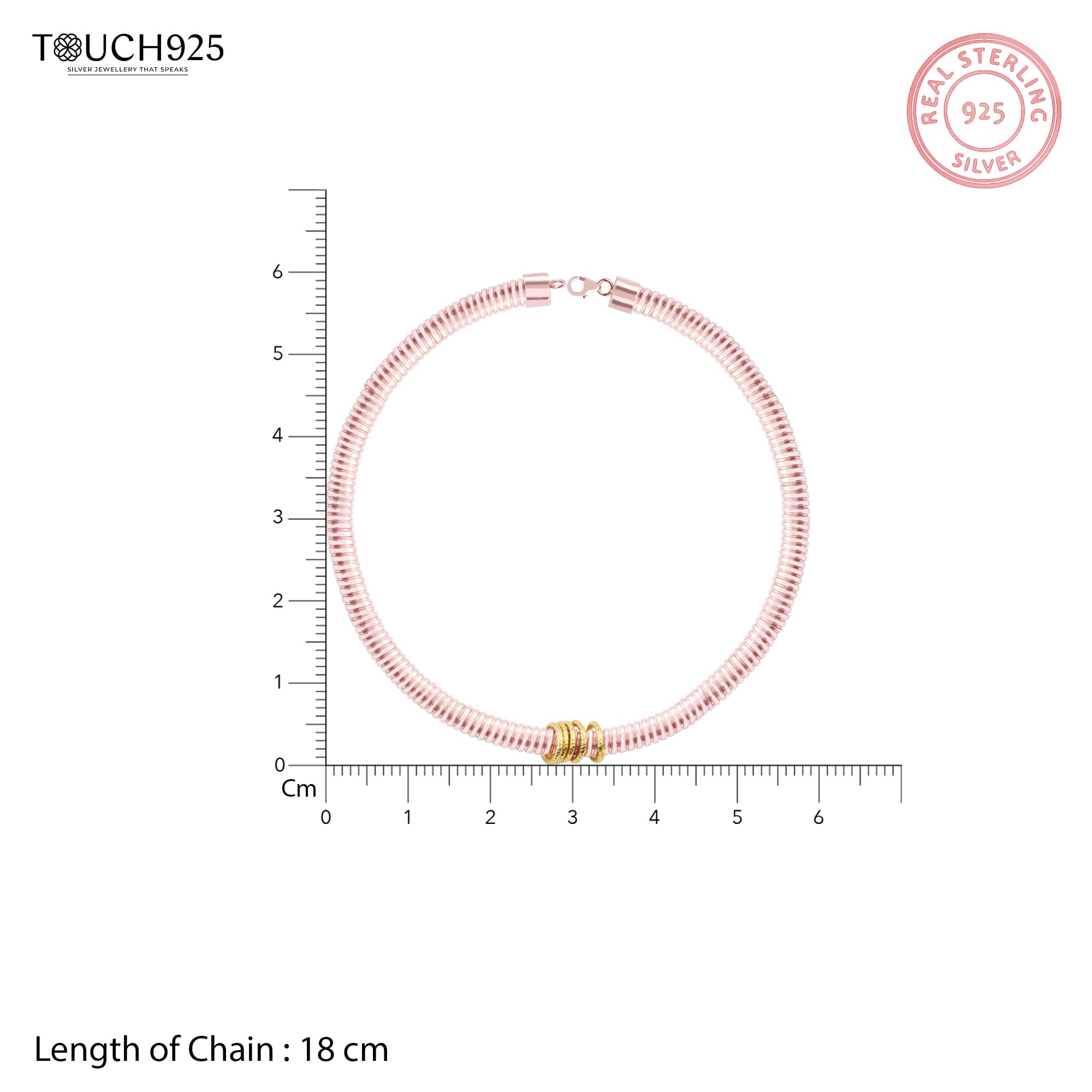 Twisted Rose Gold Charm Bracelet
