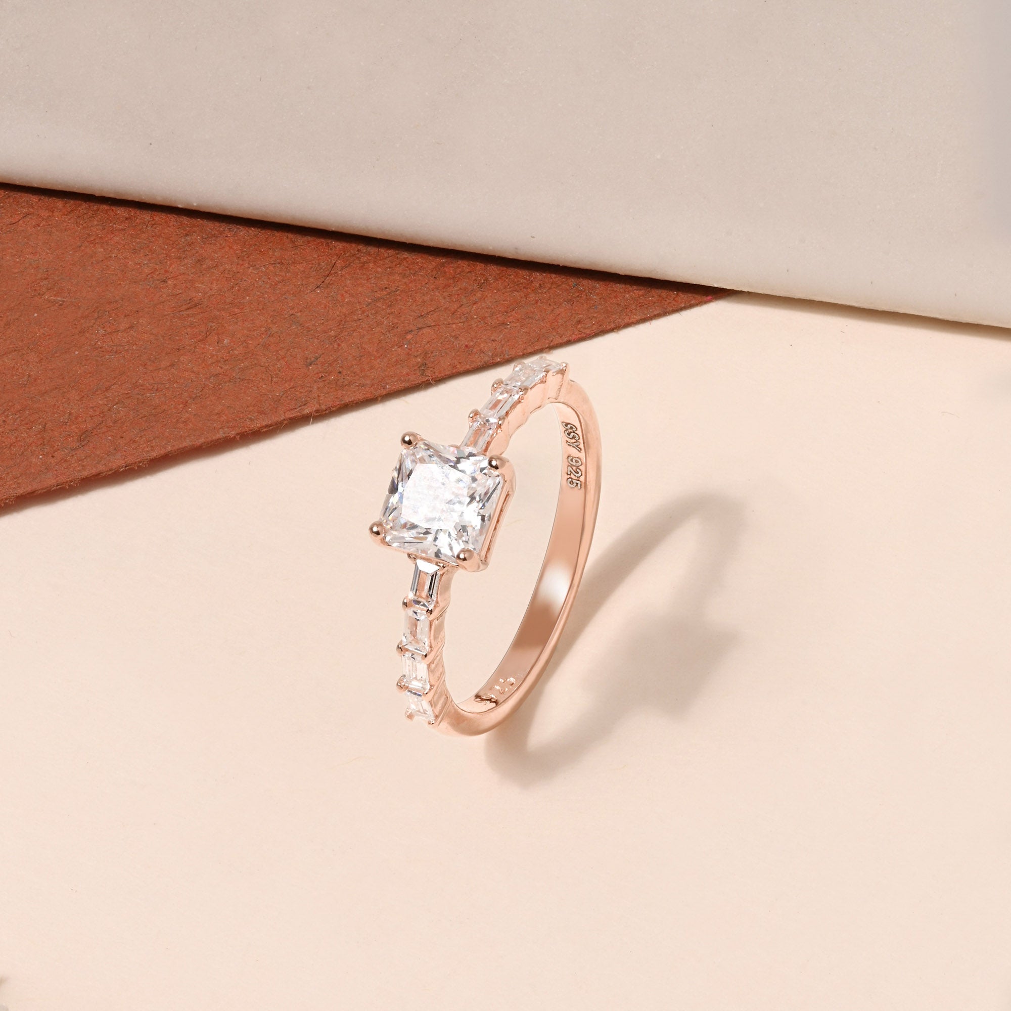 Princess Baguette CZ Ring