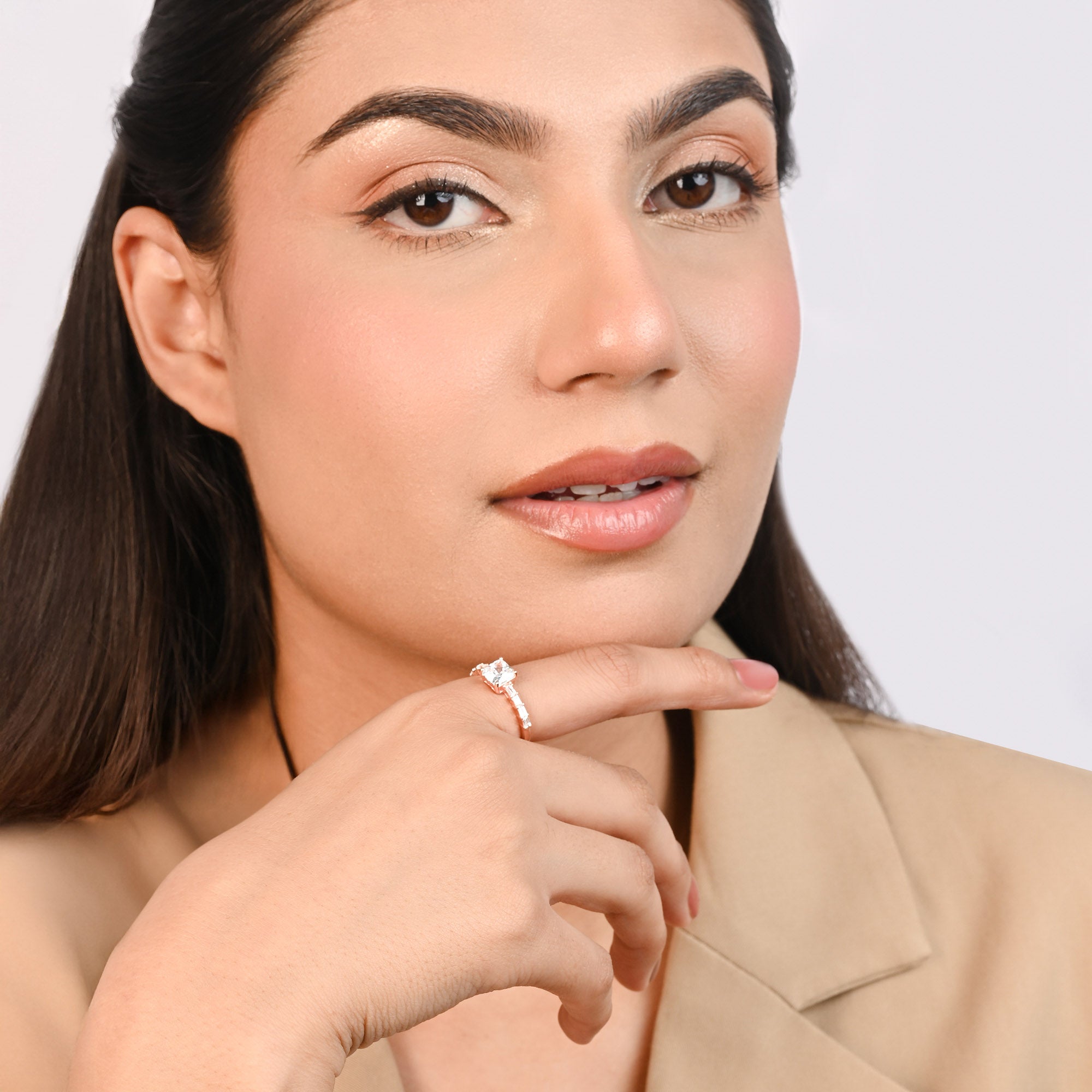 Princess Baguette CZ Ring