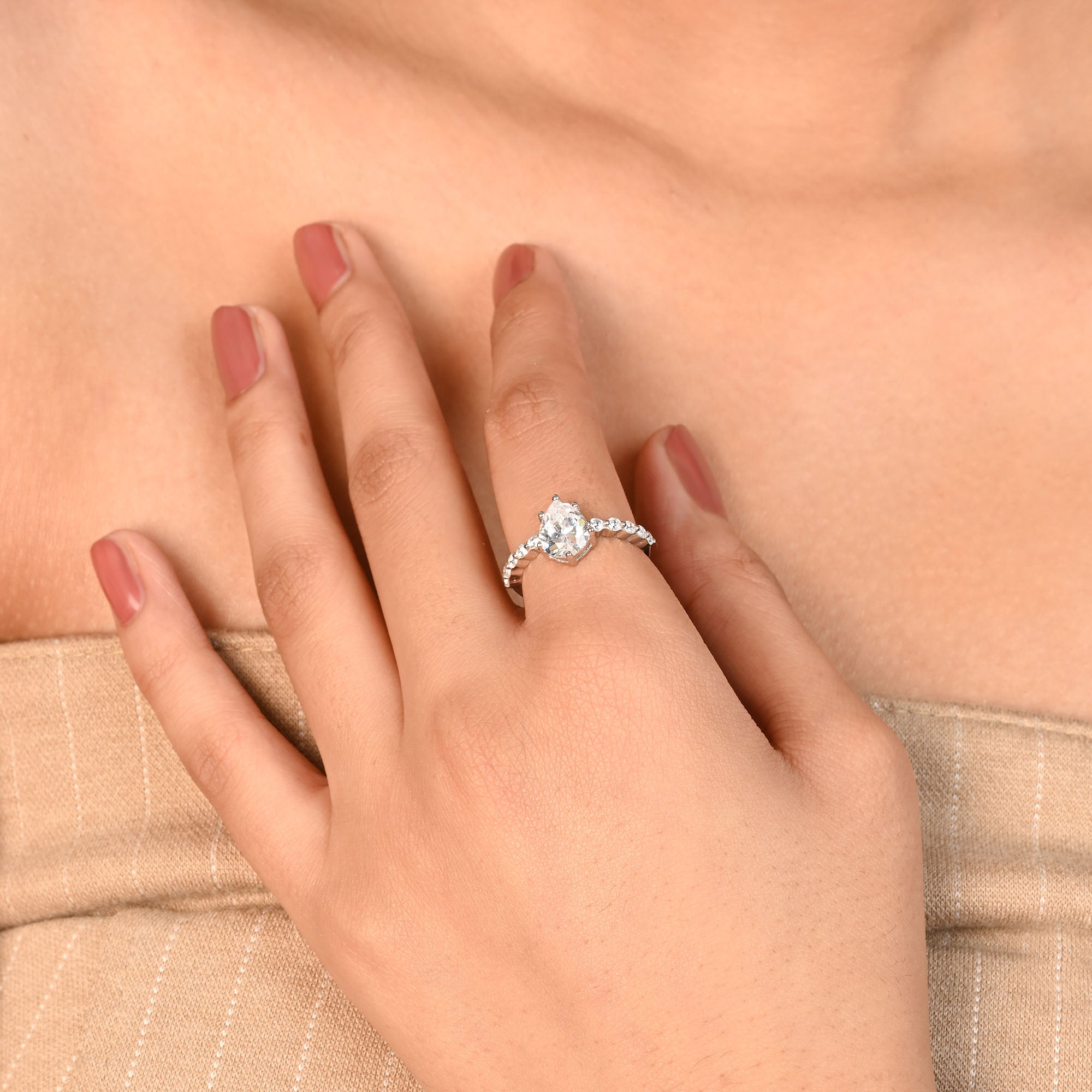 Pear Classic Accent Ring