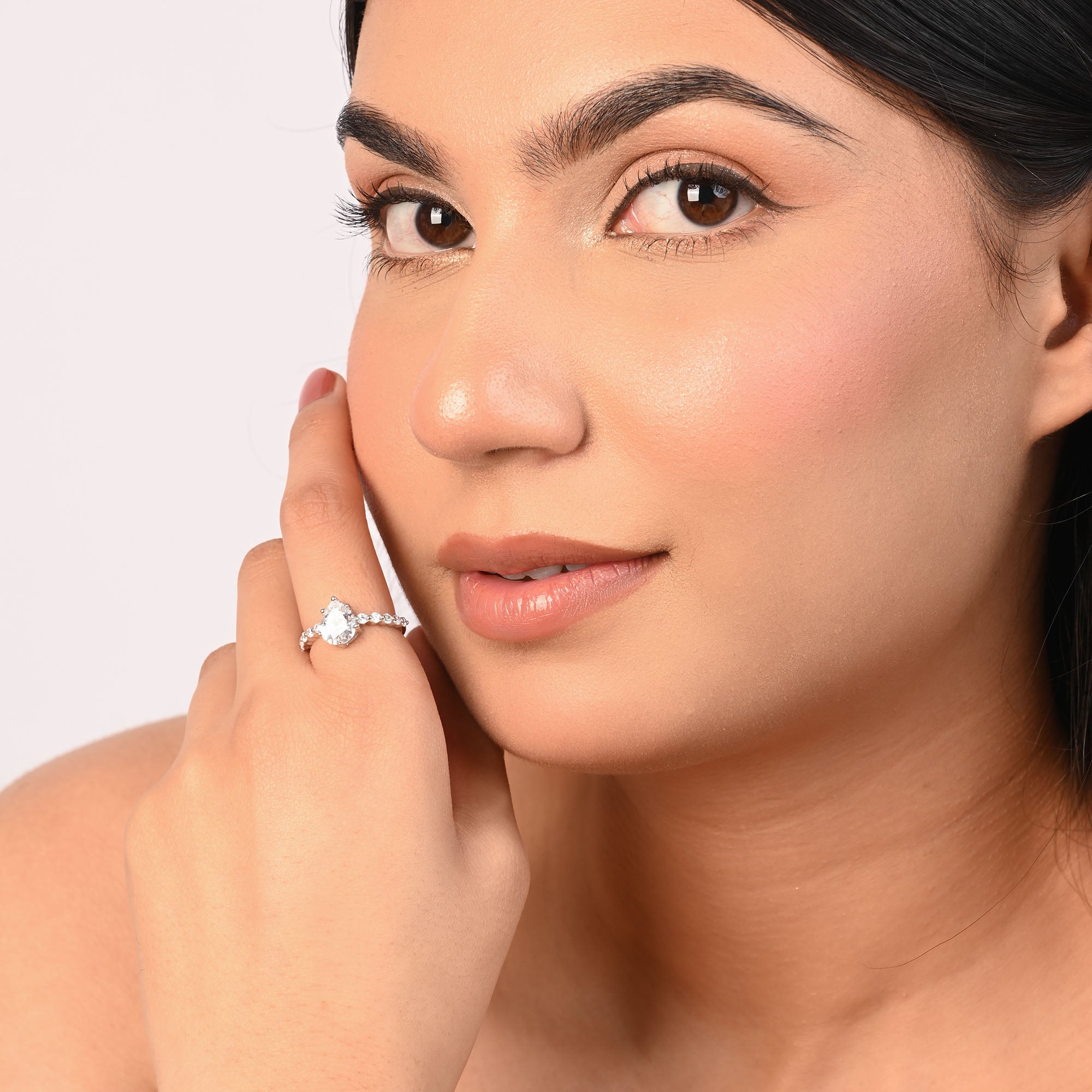 Pear Classic Accent Ring