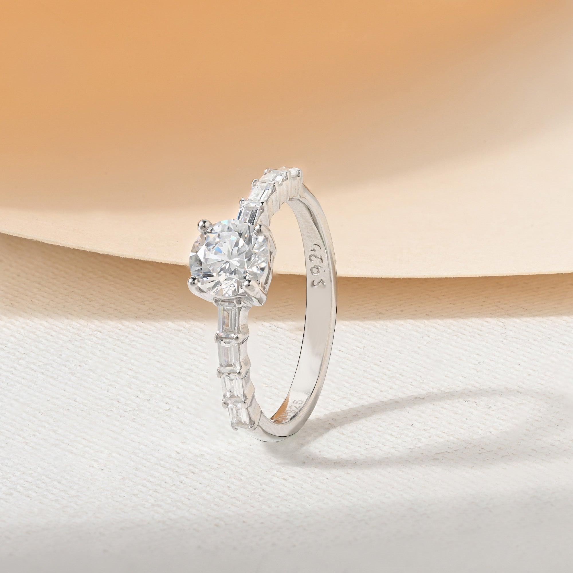 Round Baguette Accent Ring