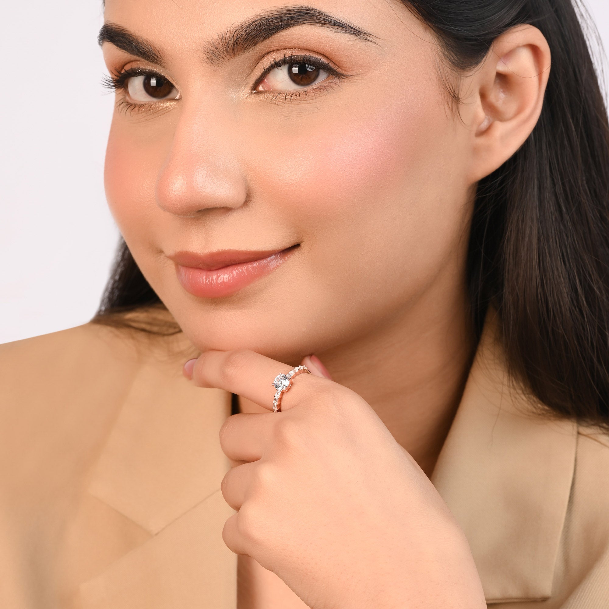 Round Baguette Accent Ring