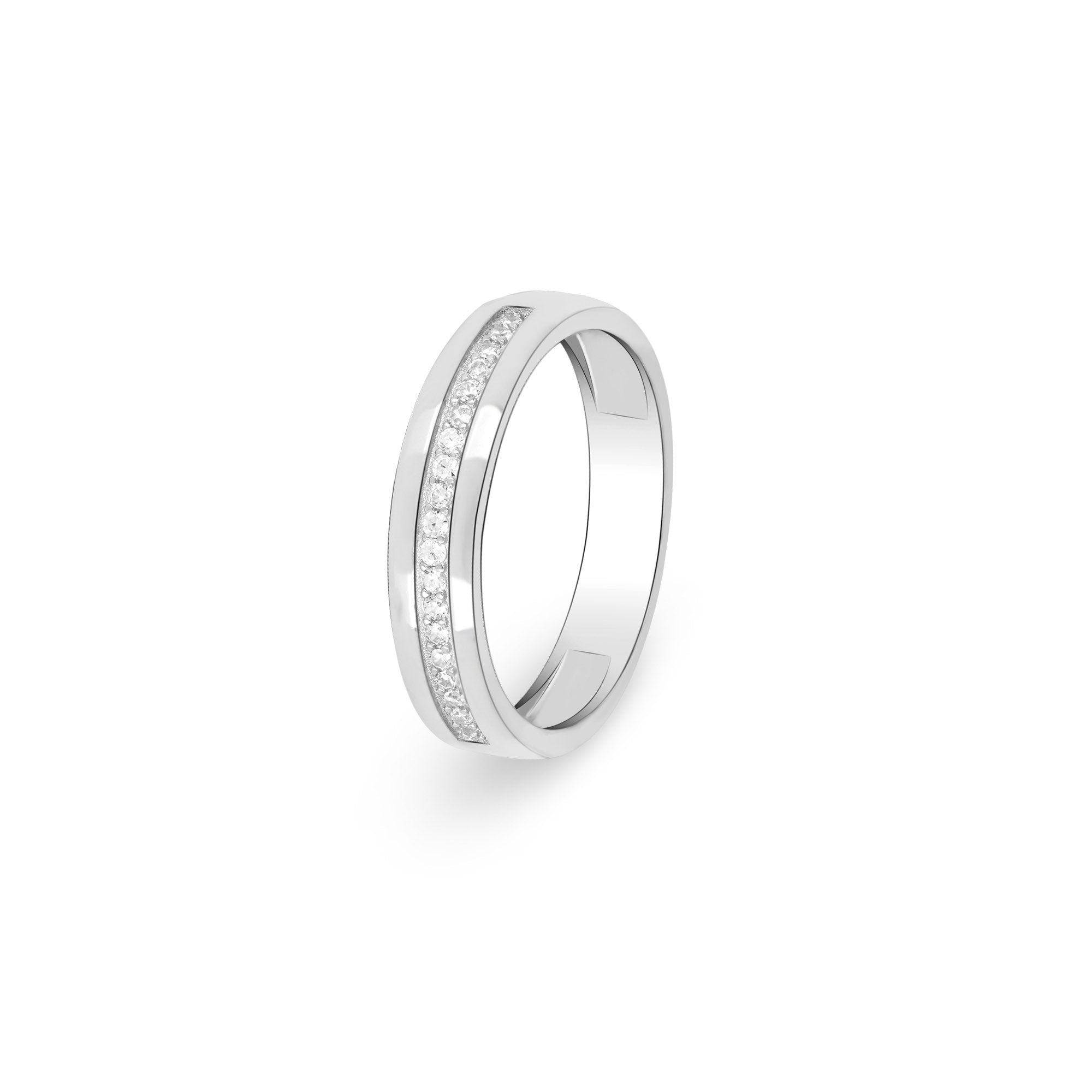 Minimal Line Silver Band Ring