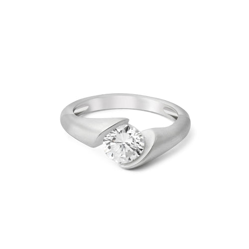 Silver Solitaire Ring