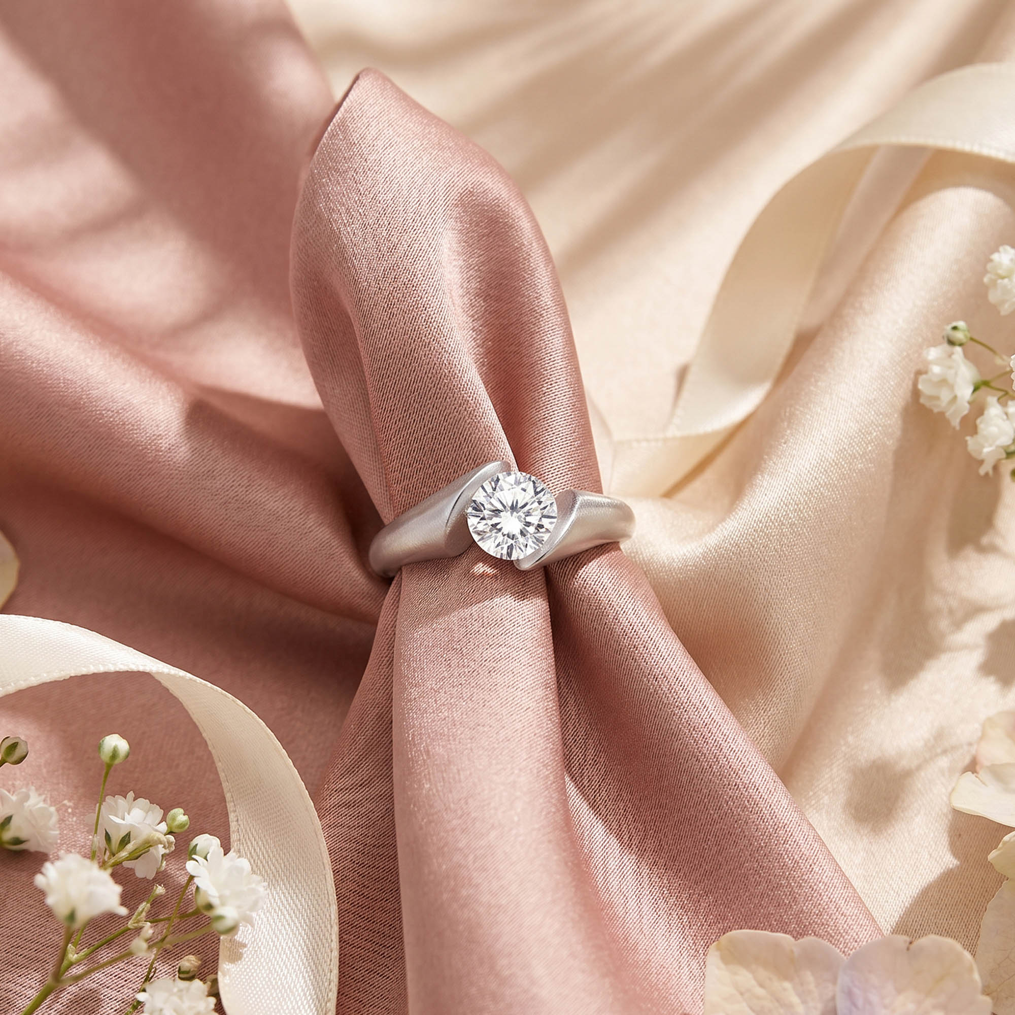 Silver Solitaire Ring