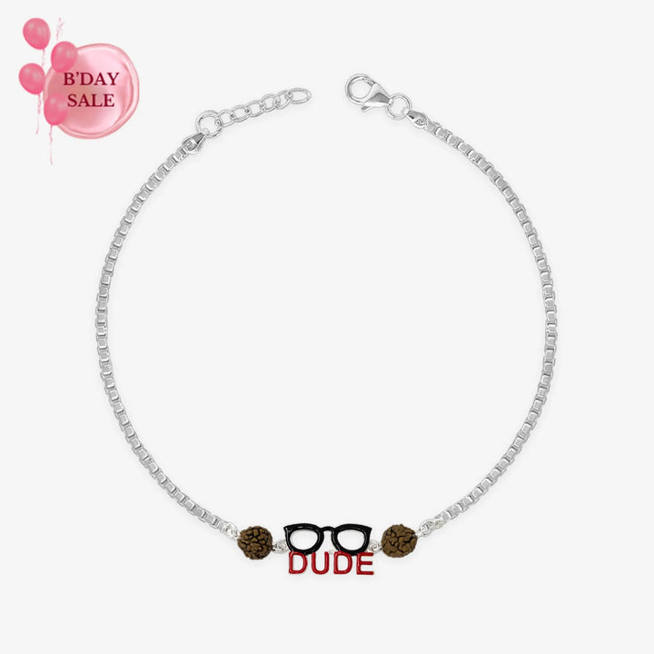 Silver Red Dude Glasses Rakhi - Touch925