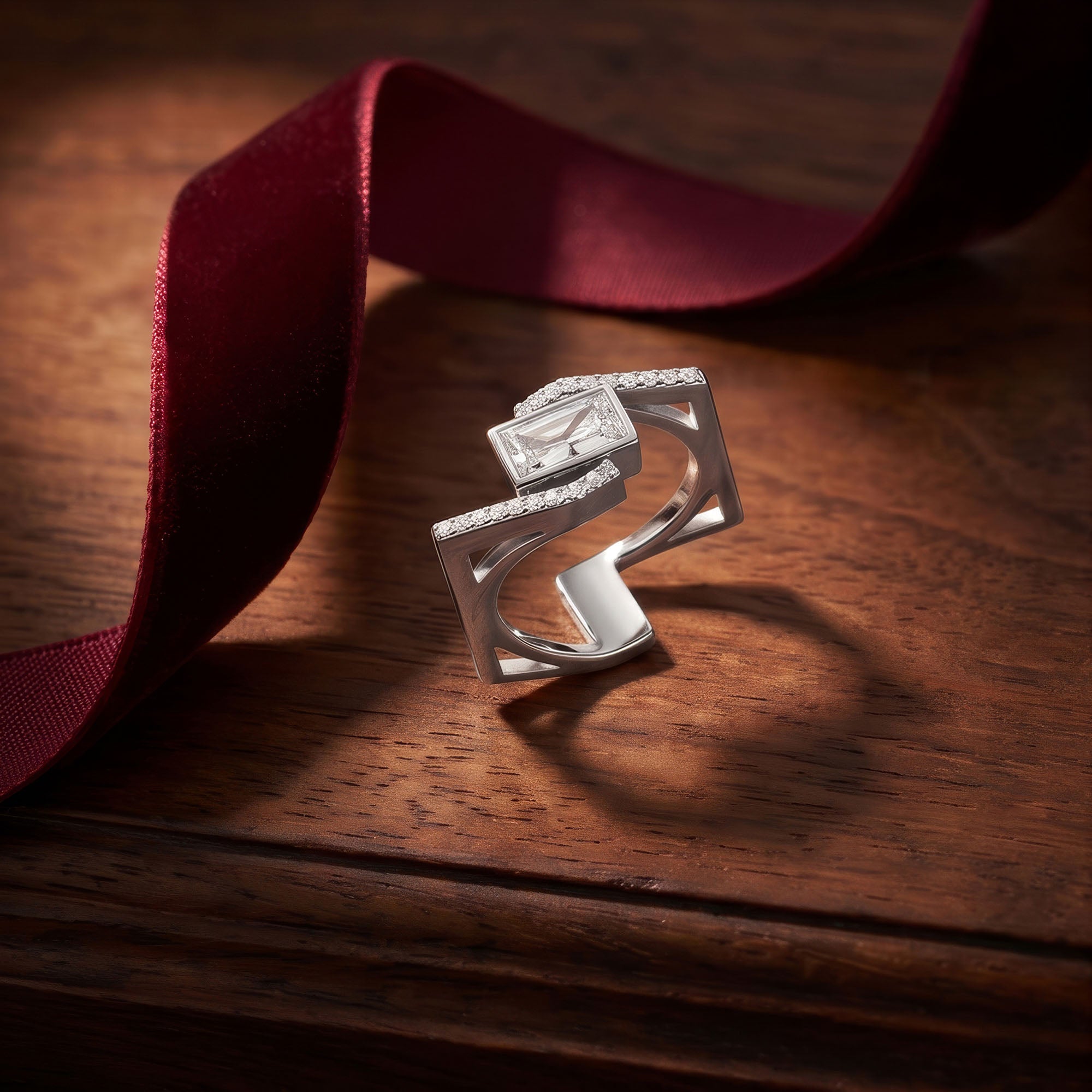 Geometric Baguette Wrap Ring