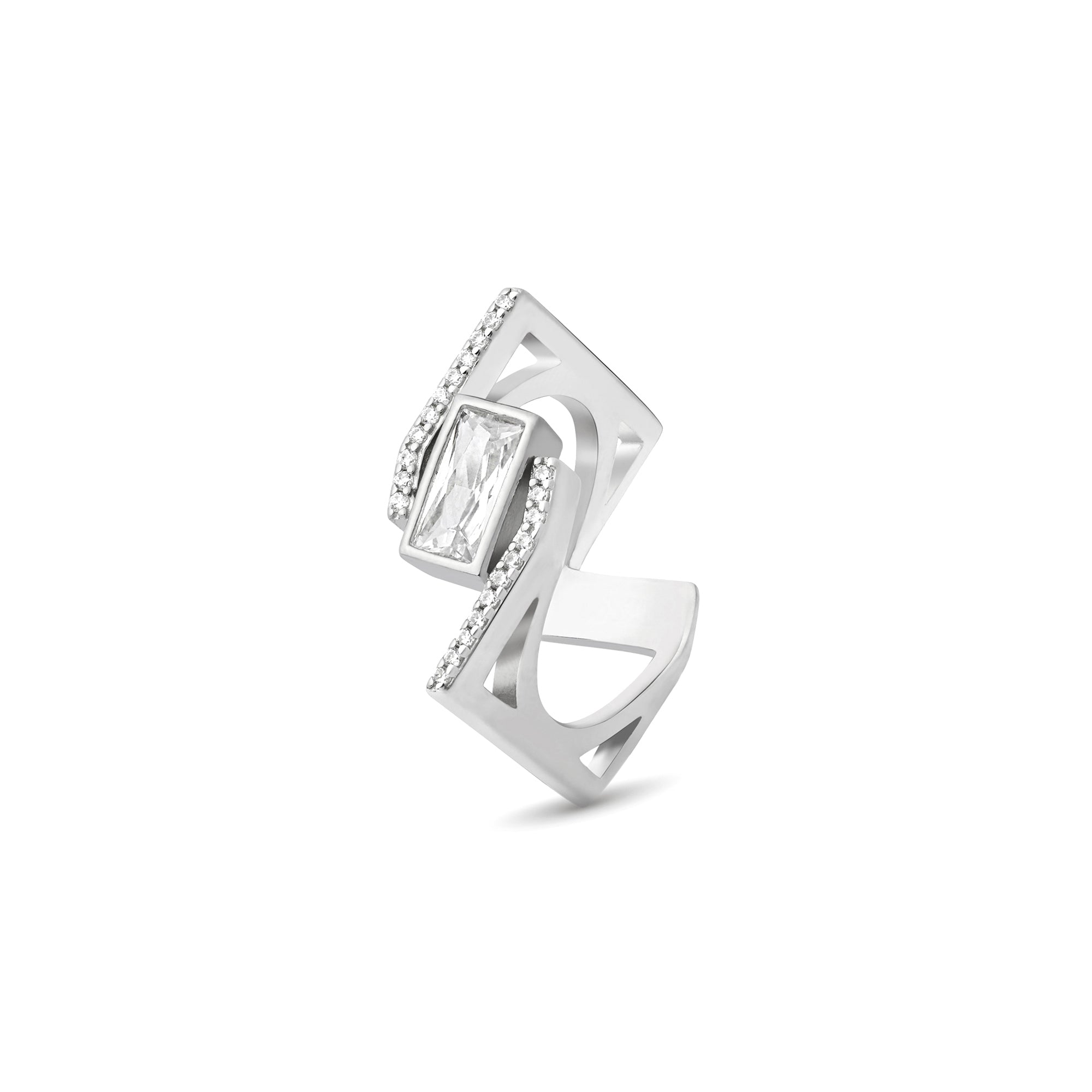 Geometric Baguette Wrap Ring