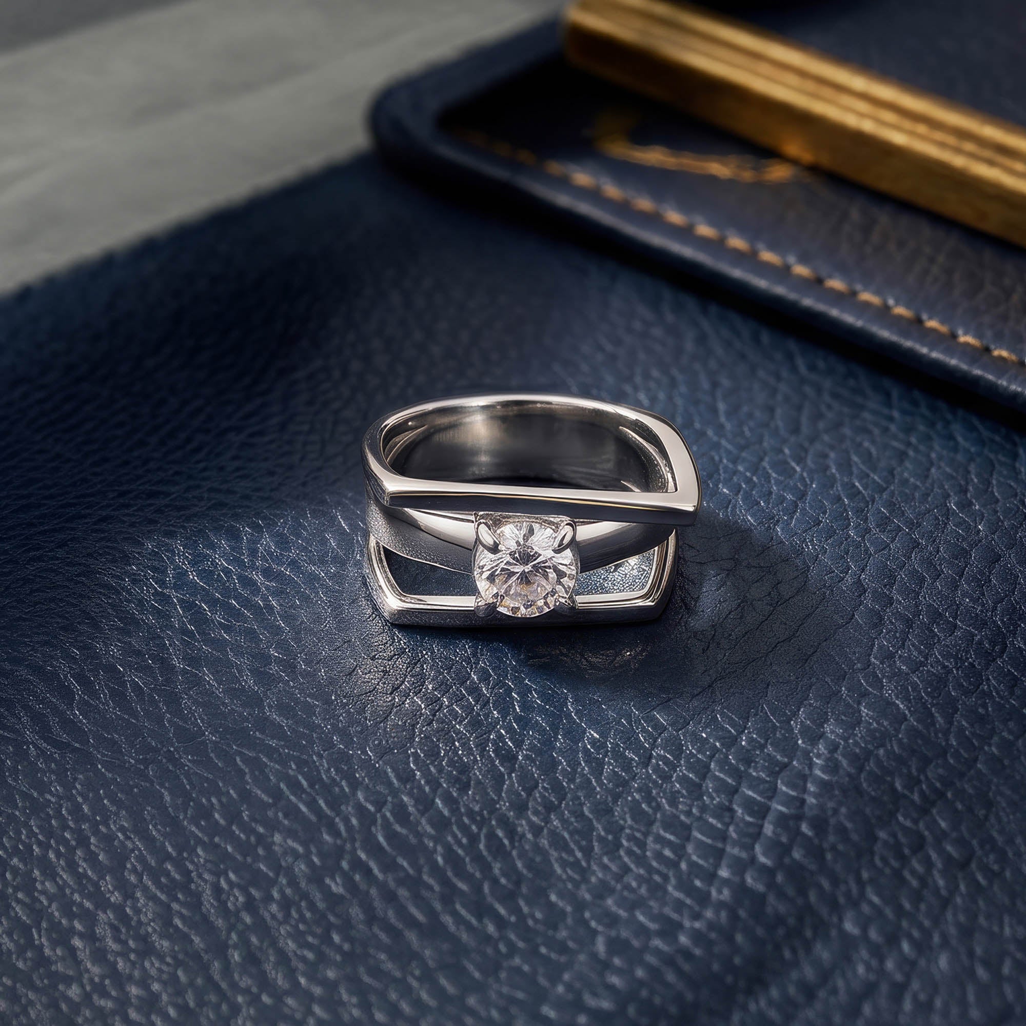 Silver Geometric Ring
