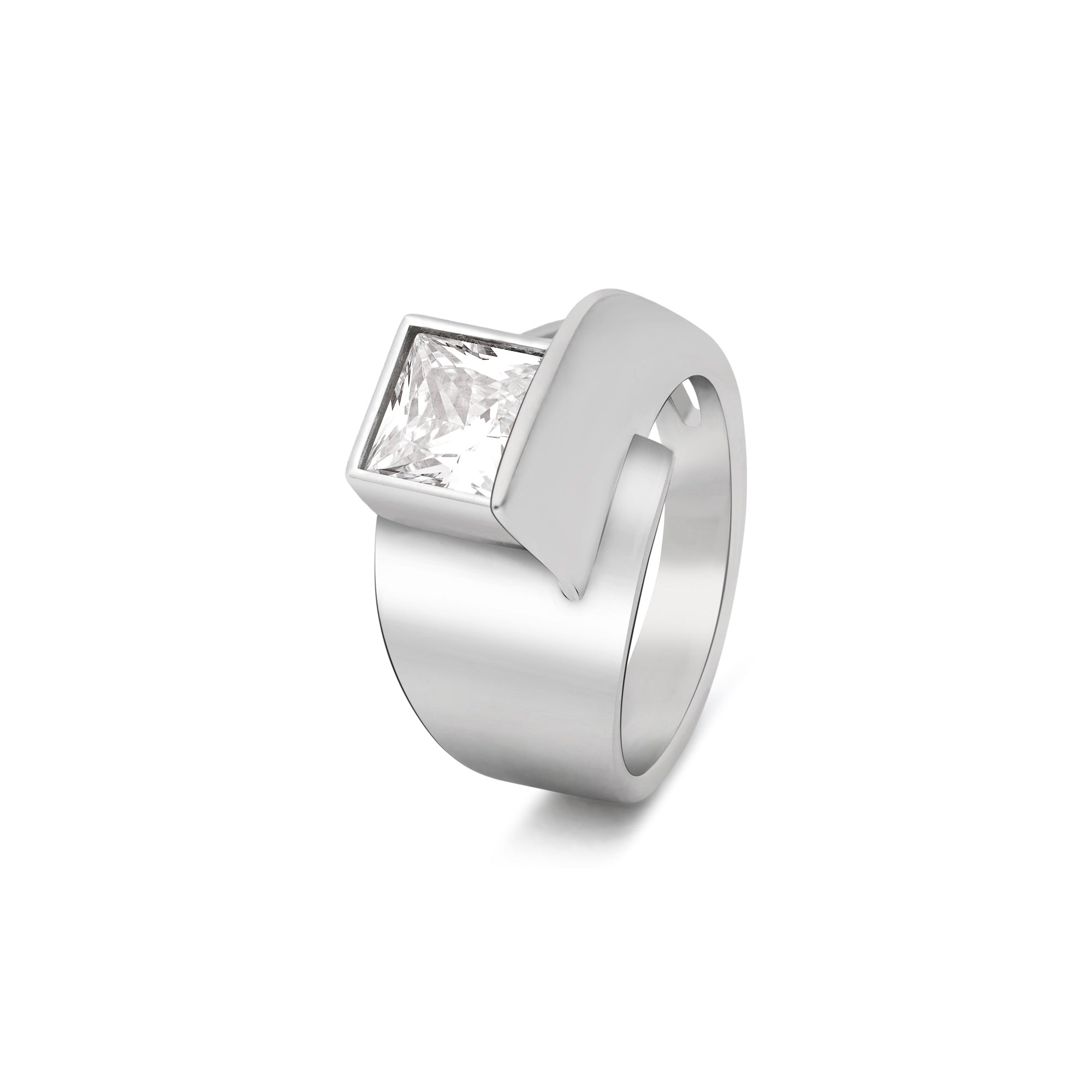Bold Square Solitaire Ring