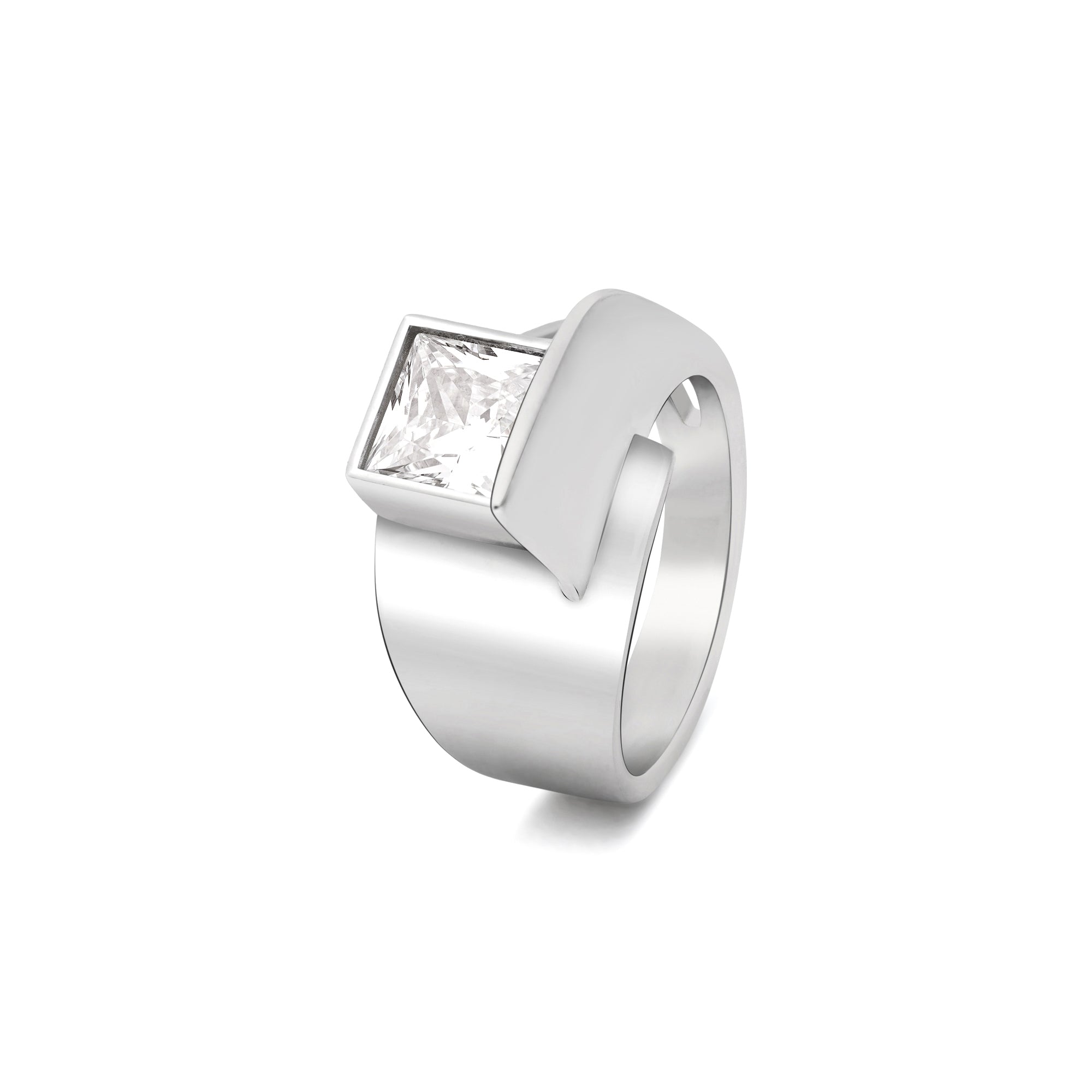 Bold Square Solitaire Ring