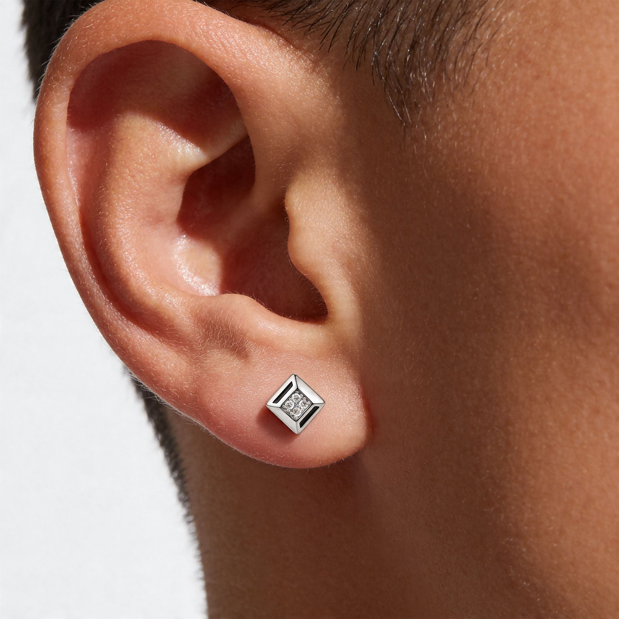 Geometric Quad-Stone Stud
