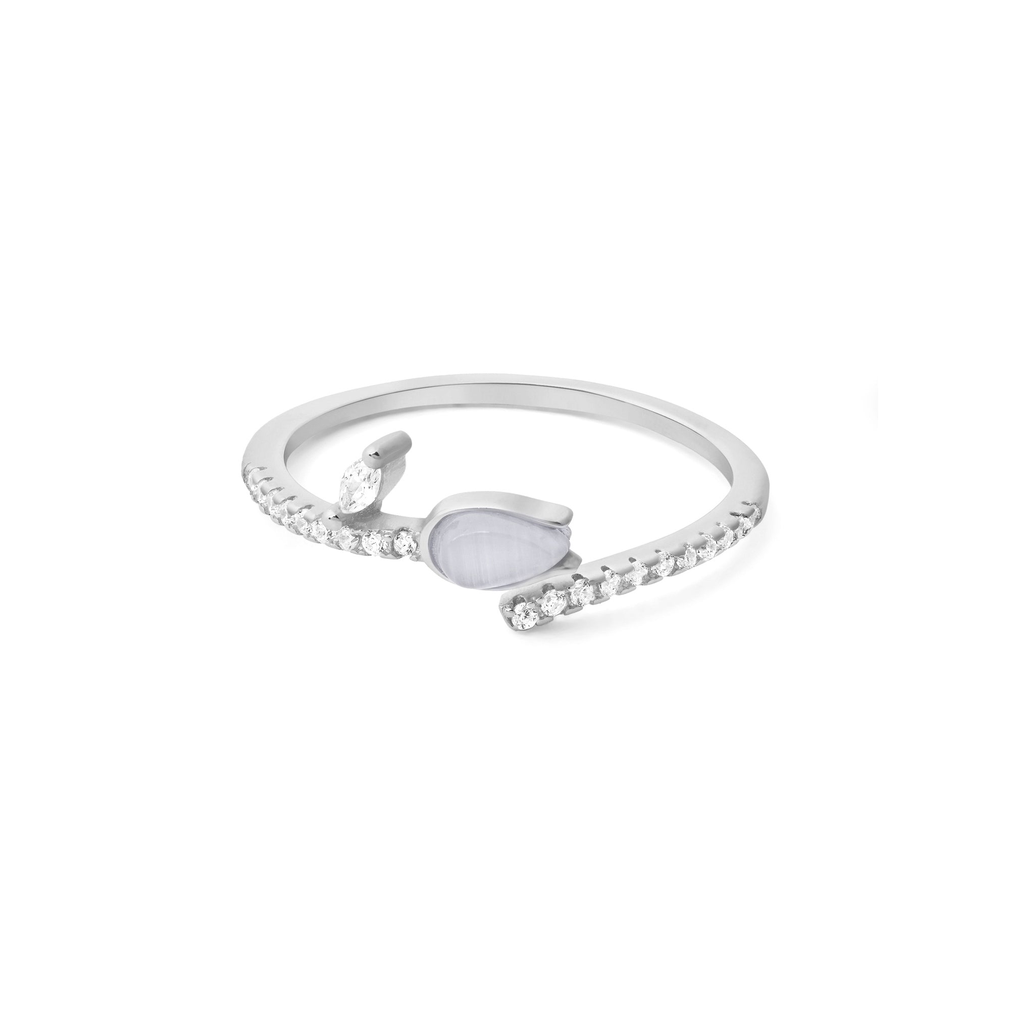 Tulip Bloom Silver Ring