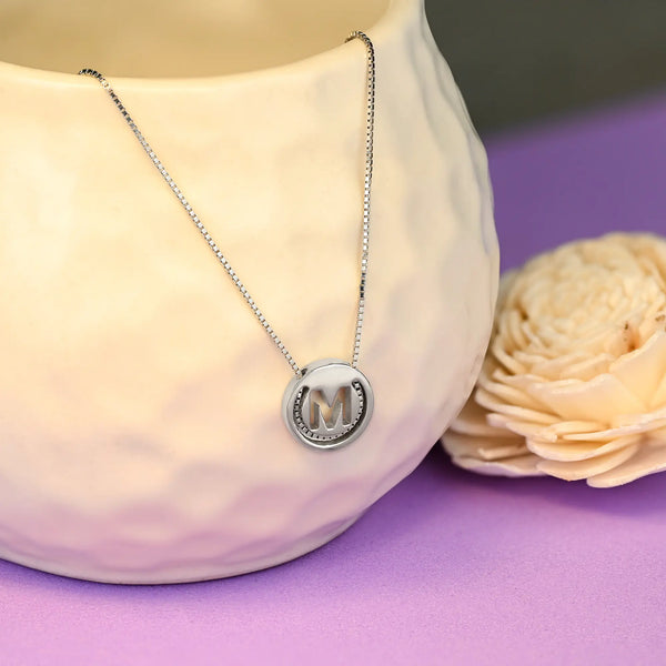 Circular Initial 'M' Necklace