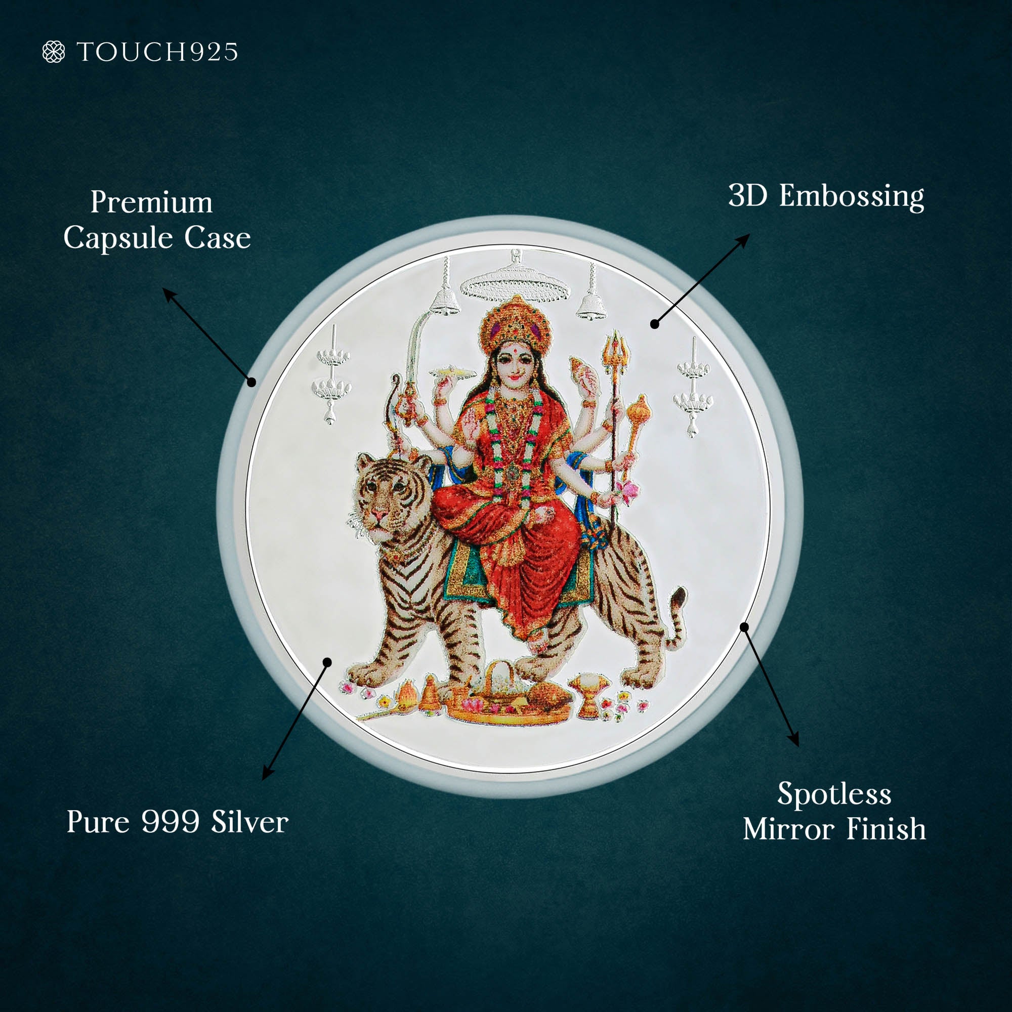 Pure 999 Silver 10g Durga Maa Coin