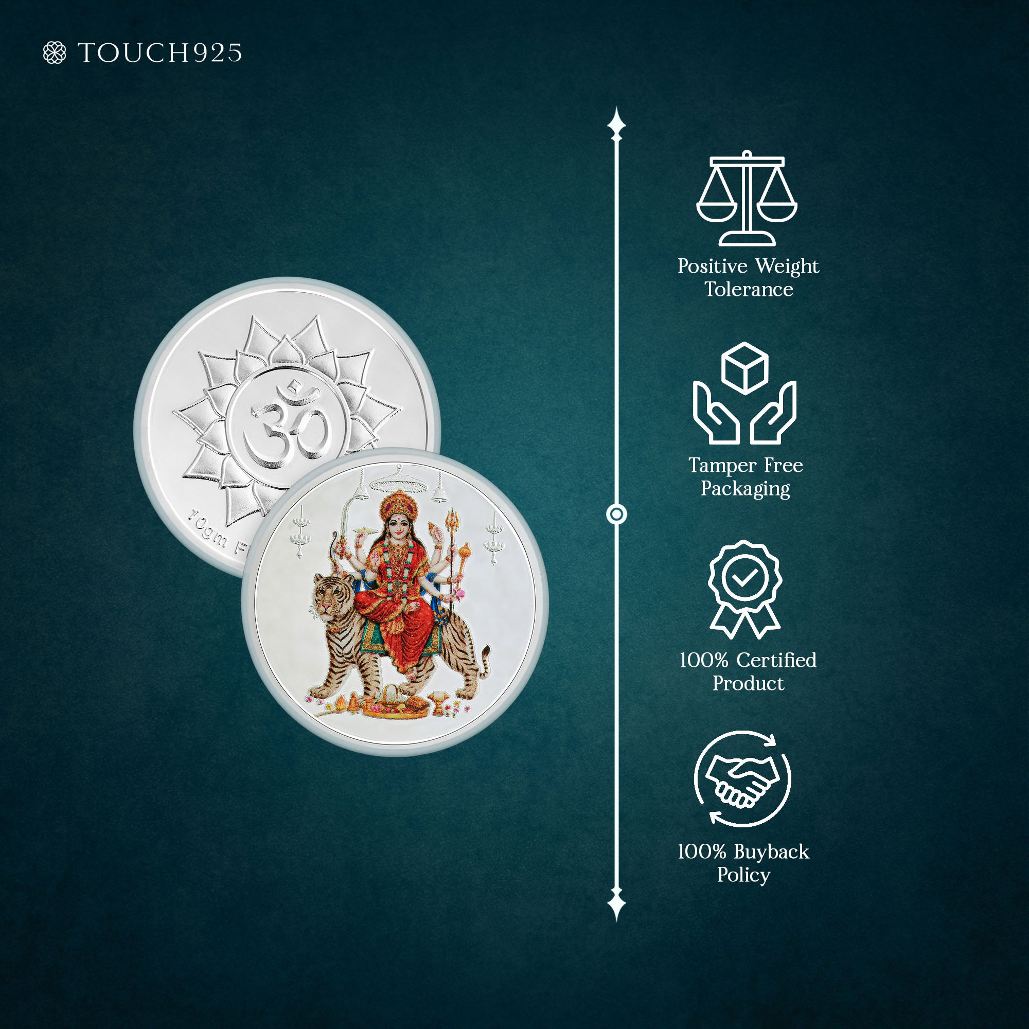 Pure 999 Silver 10g Durga Maa Coin