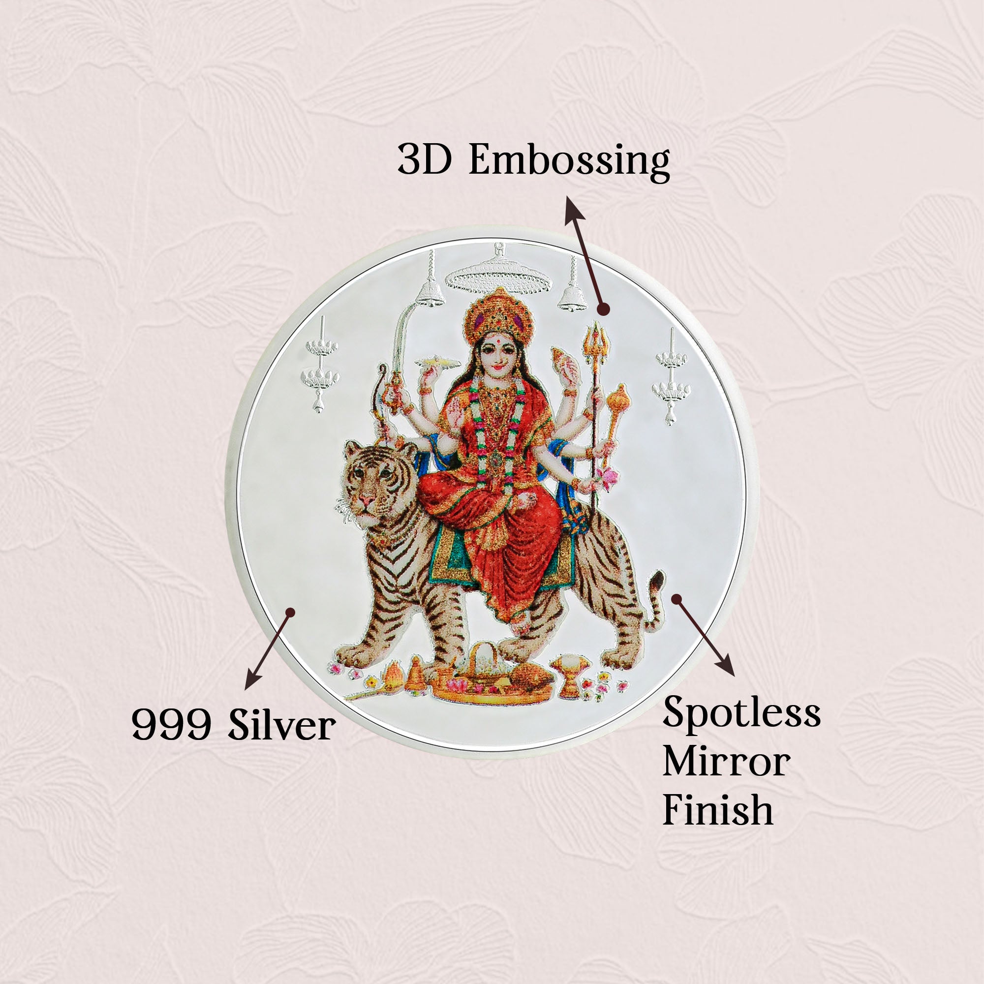 Pure 999 Silver 10g Durga Maa Coin