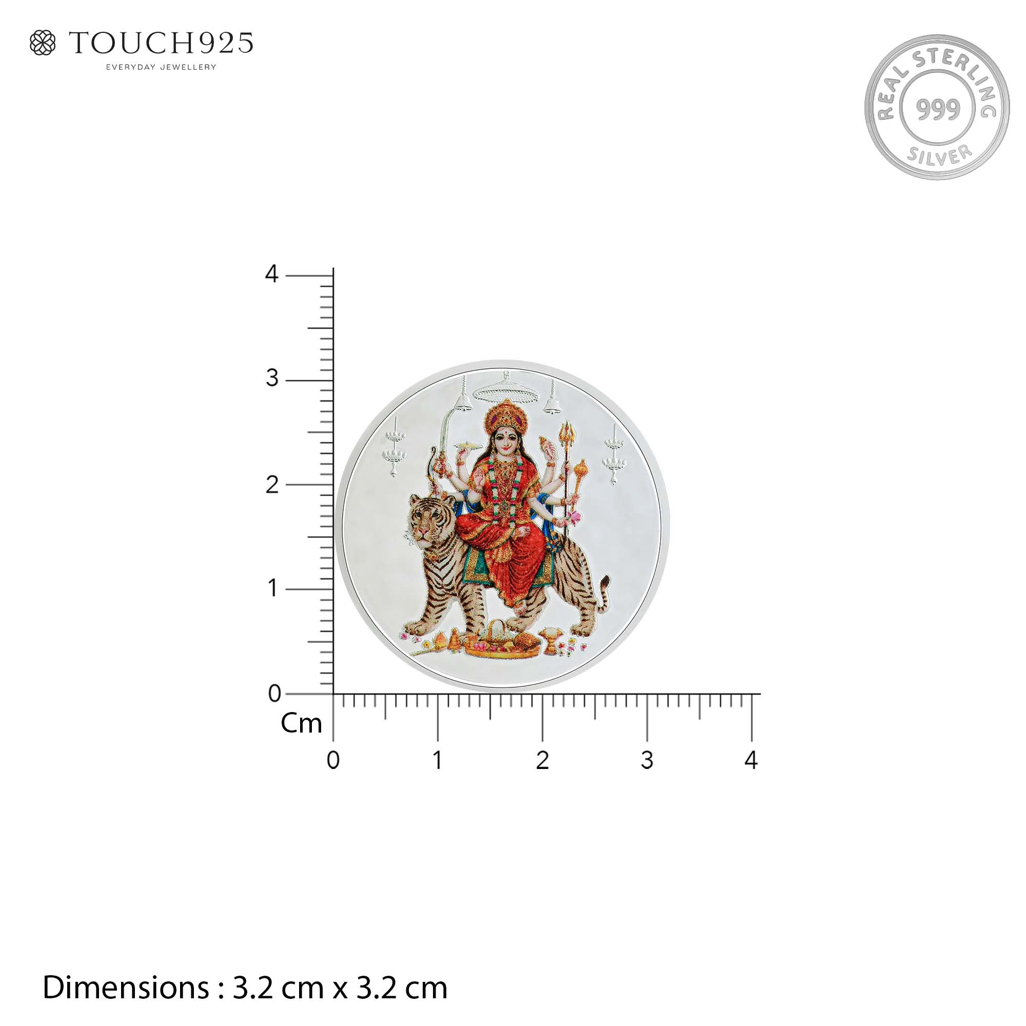 Pure 999 Silver 10g Durga Maa Coin