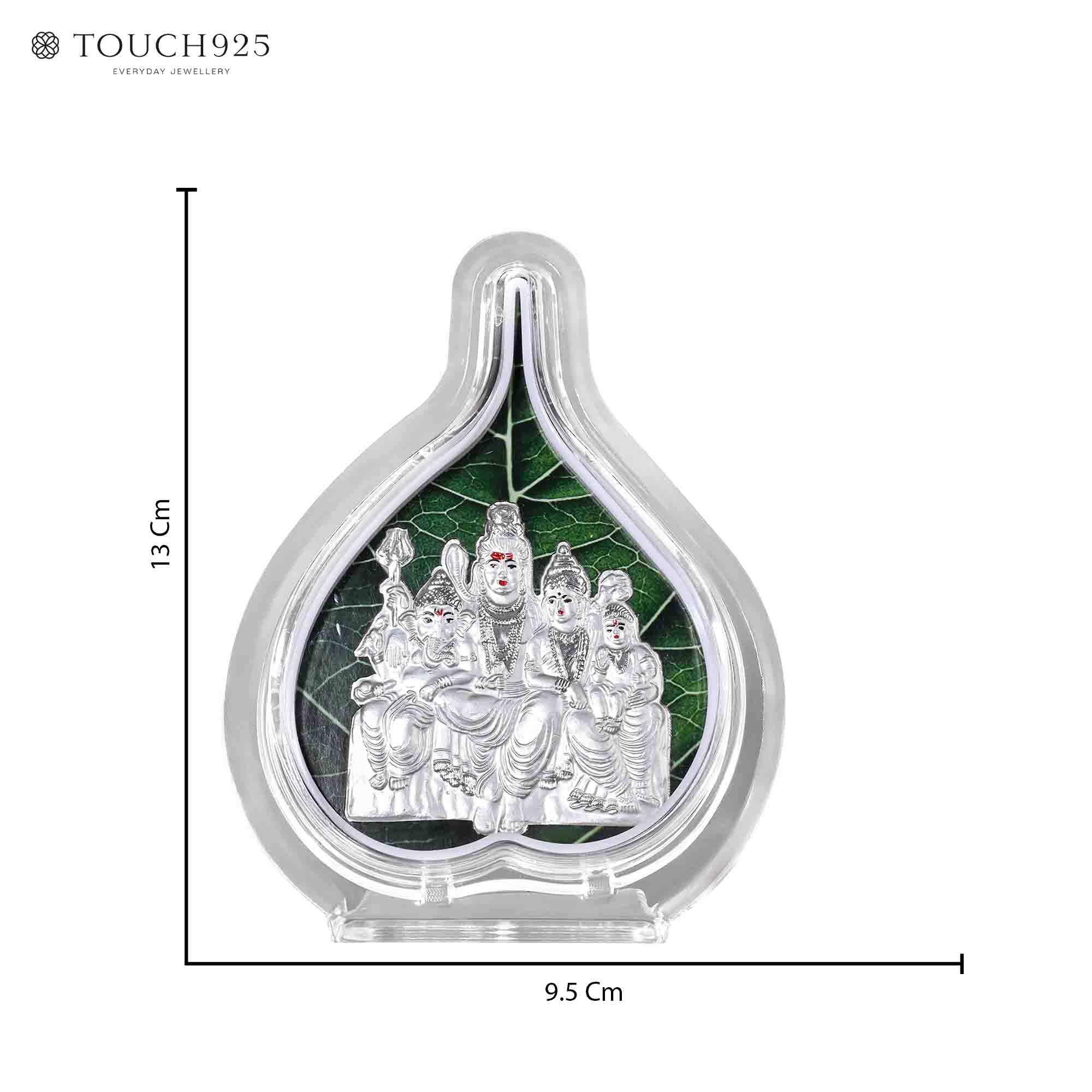 999 Silver Shiv Parivar Idol Frame