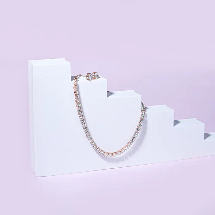 Zirconia Dreams Rose Gold Necklace Set - Touch925