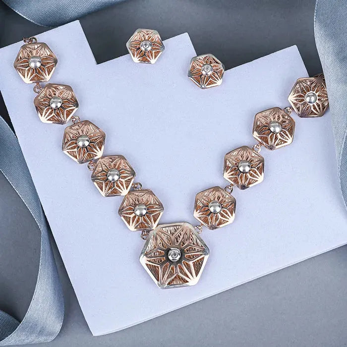 Angelic Rose Gold Necklace Set - Touch925