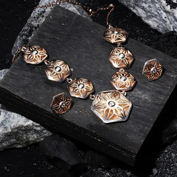 Angelic Rose Gold Necklace Set - Touch925