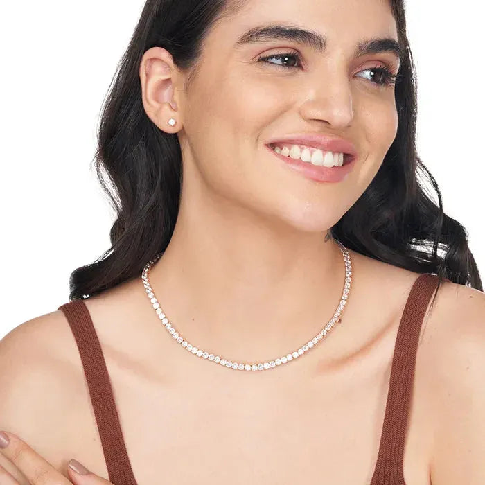 Timeless Classic Rose Gold Necklace Set - Touch925