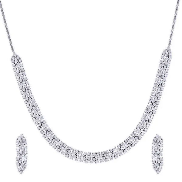 Moonrise CZ Silver Necklace Set