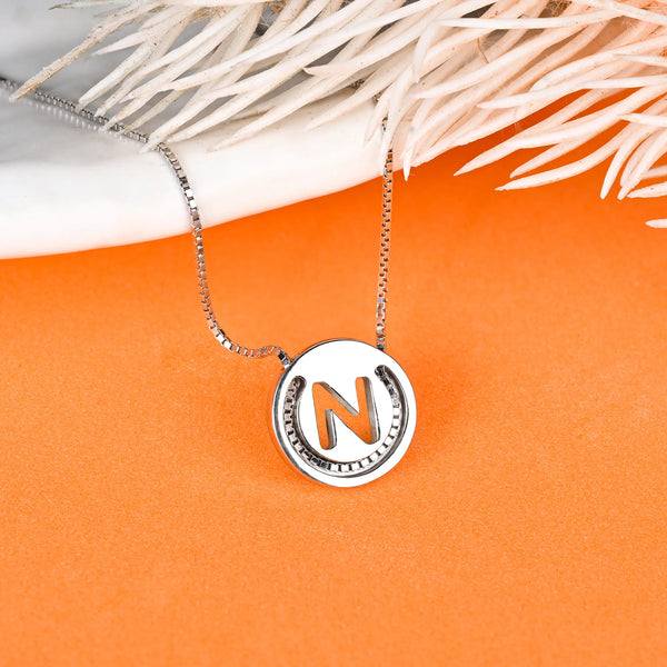 Circular Initial 'N' Necklace