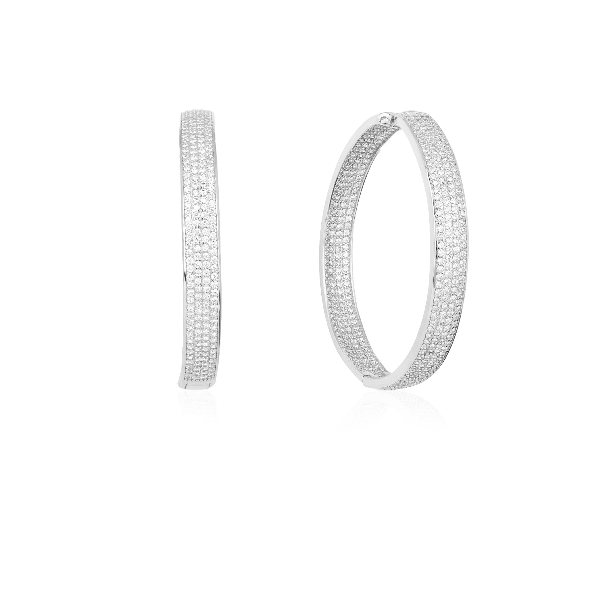 Chunky CZ-Studded Hoops