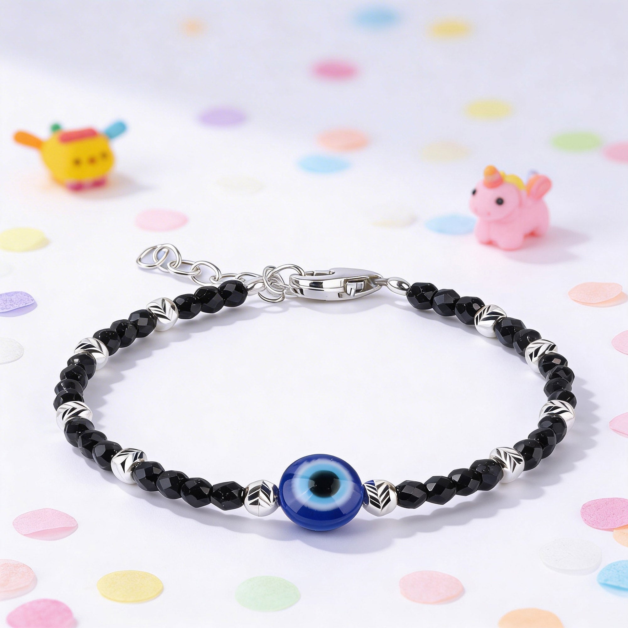 925 Silver Evil Eye Kids Anklet