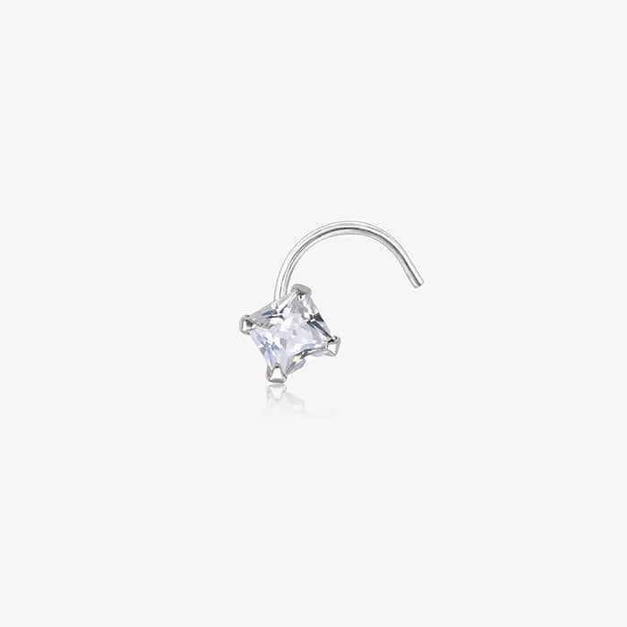 Silver Tiny Stone Nose Pin - Touch925