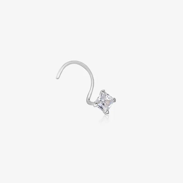 Silver Tiny Stone Nose Pin