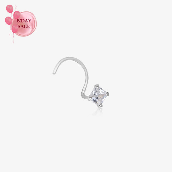 Silver Tiny Stone Nose Pin - Touch925