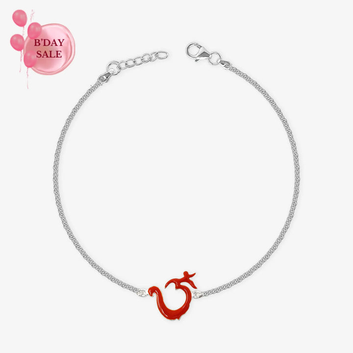 Silver 925 Red "OM" Rakhi - Touch925