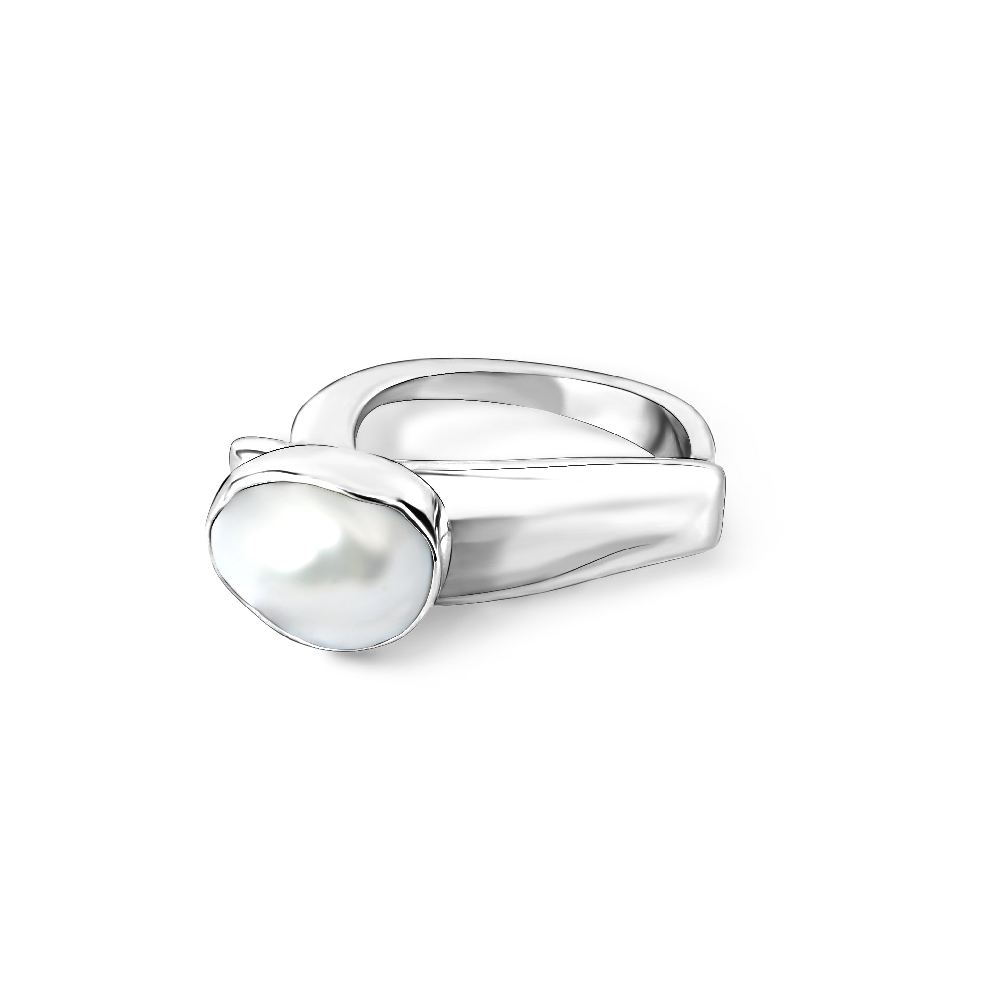 Bezel Pearl Ring