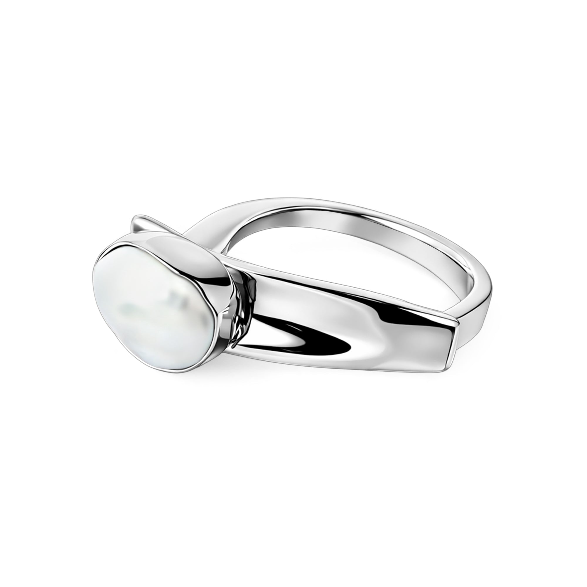 Bezel Pearl Ring